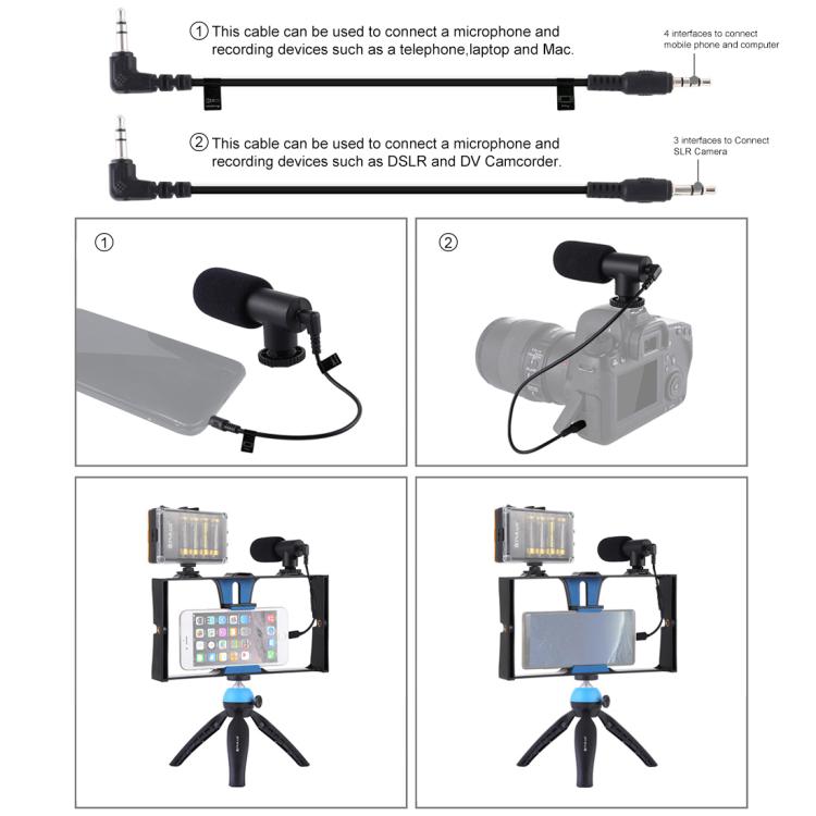 4 in 1 Vlogging Live Broadcast LED Selfie Light Smartphone Video Rig Kits with Microphone + Tripod Mount + Cold Shoe Tripod Head for iPhone, Galaxy, Huawei, Xiaomi, HTC, LG, Google, and Other Smartphones, 4-in-1(Blue), 4 in 1, 4-in-1(US) – Durable...