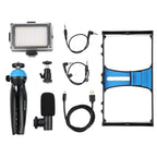 4 in 1 Vlogging Live Broadcast LED Selfie Light Smartphone Video Rig Kits with Microphone + Tripod Mount + Cold Shoe Tripod Head for iPhone, Galaxy, Huawei, Xiaomi, HTC, LG, Google, and Other Smartphones, 4-in-1(Blue), 4 in 1, 4-in-1(US) – Durable...