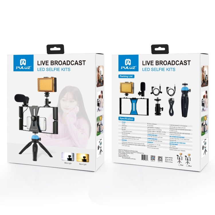 4 in 1 Vlogging Live Broadcast LED Selfie Light Smartphone Video Rig Kits with Microphone + Tripod Mount + Cold Shoe Tripod Head for iPhone, Galaxy, Huawei, Xiaomi, HTC, LG, Google, and Other Smartphones, 4-in-1(Blue), 4 in 1, 4-in-1(US) – Durable...