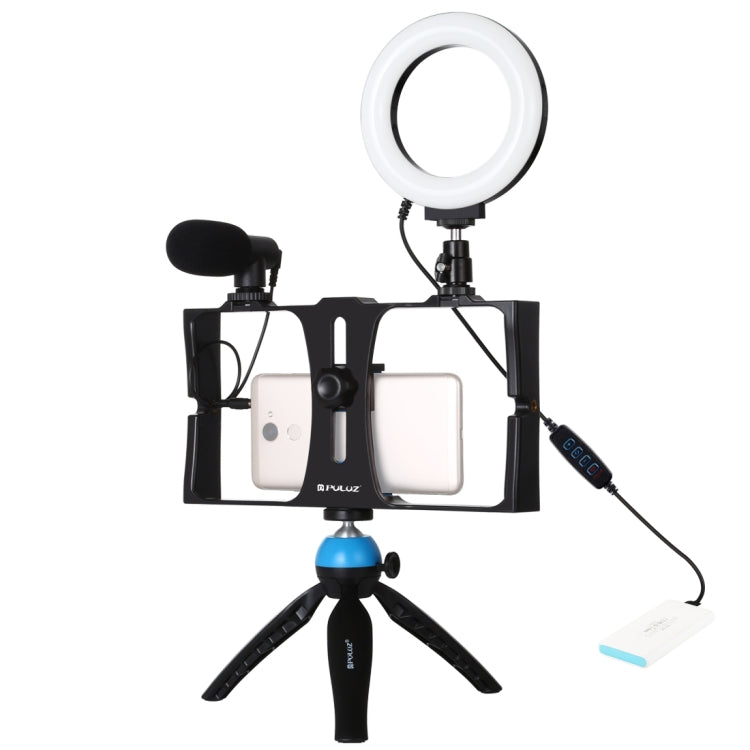 4 in 1 Vlogging Live Broadcast Smartphone Video Rig + 4.7 inch 12cm Ring LED Selfie Light Kits with Microphone + Tripod Mount + Cold Shoe Tripod Head for iPhone, Galaxy, Huawei, Xiaomi, HTC, LG, Google, and Other Smartphones, 4 in 1 Ring LED – Durable... 4 in 1 Ring LED PKT3025L