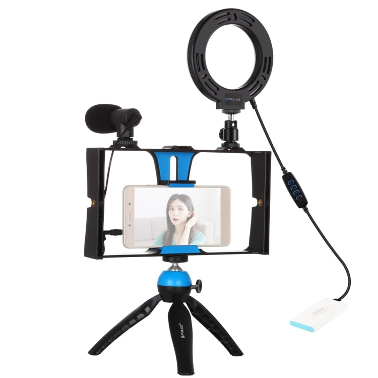 4 in 1 Vlogging Live Broadcast Smartphone Video Rig + 4.7 inch 12cm Ring LED Selfie Light Kits with Microphone + Tripod Mount + Cold Shoe Tripod Head for iPhone, Galaxy, Huawei, Xiaomi, HTC, LG, Google, and Other Smartphones, 4 in 1 Ring LED – Durable...