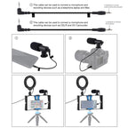 PULUZ 3 in 1 Vlogging Live Broadcast Smartphone Video Rig + Microphone + 4.7 inch 12cm Ring LED Selfie Light Kits with Cold Shoe Tripod Head for iPhone, Galaxy, Huawei, Xiaomi, HTC, LG, Google, and Other Smartphones, 3 in 1 Ring LED