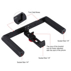 4 in 1 Vlogging Live Broadcast 4.7 inch 12cm Ring LED Selfie Light Smartphone Video Rig Handle Stabilizer Aluminum Bracket Kits with Microphone + Tripod Mount + Cold Shoe Tripod Head, Ring LED Aluminum Bracket Kits – Durable Build, Easy to Use