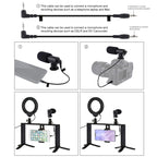 4 in 1 Vlogging Live Broadcast 4.7 inch 12cm Ring LED Selfie Light Smartphone Video Rig Handle Stabilizer Aluminum Bracket Kits with Microphone + Tripod Mount + Cold Shoe Tripod Head, Ring LED Aluminum Bracket Kits – Durable Build, Easy to Use