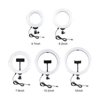 PULUZ 6.2 inch 16cm USB 3 Modes Dimmable LED Ring Vlogging Photography Video Lights + Desktop Tripod Holder with Cold Shoe Tripod Ball Head, Tripod Mount+6.2 inch Light