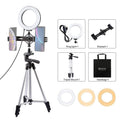 PULUZ Tripod Mount + Live Broadcast Dual Phone Bracket + 6.2 inch 16cm LED Ring Vlogging Video Light Kits, 3 in 1 3 in 1