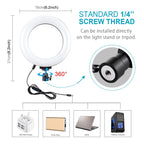 PULUZ Tripod Mount + Live Broadcast Dual Phone Bracket + 6.2 inch 16cm LED Ring Vlogging Video Light Kits, 3 in 1