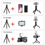 PULUZ Mini Octopus Flexible Tripod Holder with Ball Head & Phone Clamp + Tripod Mount Adapter & Long Screw for SLR Cameras, GoPro, Cellphone, Size: 30cmx5cm, 30cm Tripod + Phone Clamp
