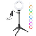 PULUZ 4.7 inch 12cm USB 10 Modes 8 Colors RGBW Dimmable LED Ring Vlogging Photography Video Lights + Desktop Tripod Mount with Cold Shoe Tripod Ball Head, 4.7 inch RGBW+Tripod Mount 4.7 inch RGBW+Tripod Mount