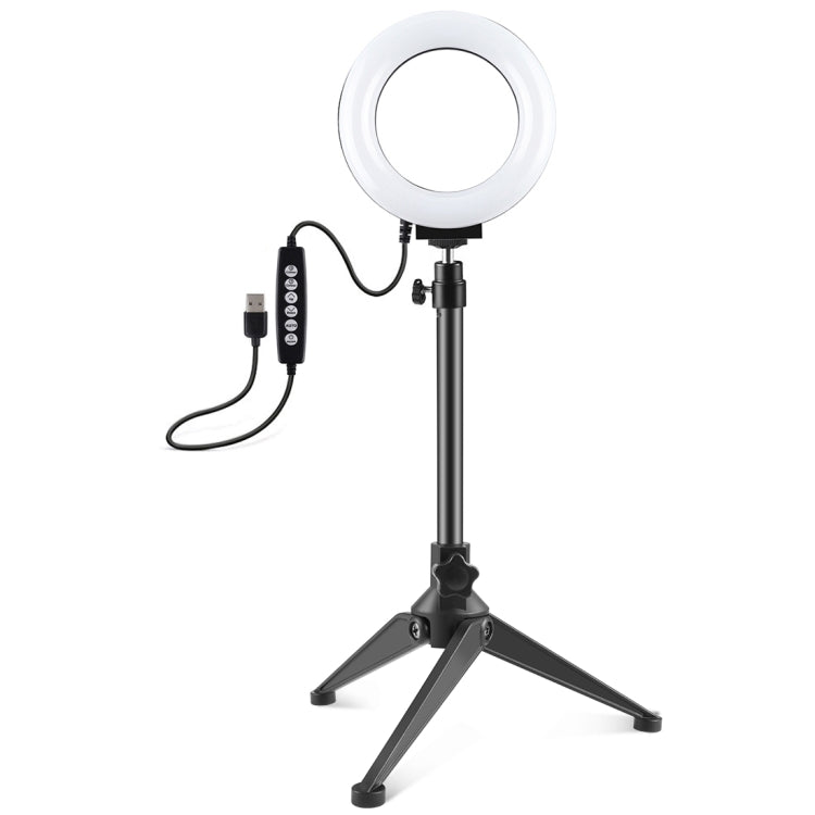 PULUZ 4.7 inch 12cm USB 10 Modes 8 Colors RGBW Dimmable LED Ring Vlogging Photography Video Lights + Desktop Tripod Mount with Cold Shoe Tripod Ball Head, 4.7 inch RGBW+Tripod Mount