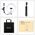 PULUZ 11.8 inch 30cm RGB Light 1.1m Tripod Mount Dimmable LED Ring Vlogging Selfie Photography Video Lights Live Broadcast Kits with Cold Shoe Tripod Ball Head & Phone Clamp, 12 inch RGB+Tripod(EU), 11.8 inch RGB+Tripod(AU)