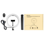 PULUZ 10.2 inch 26cm Light + Desktop Tripod Mount USB 3 Modes Dimmable Dual Color Temperature LED Curved Diffuse Light Ring Vlogging Selfie Photography Video Lights with Phone Clamp, 10.2 inch Curved+Tripod