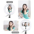 PULUZ 7.9 inch 20cm Light + Desktop Tripod Mount USB 3 Modes Dimmable Dual Color Temperature LED Curved Light Ring Vlogging Selfie Beauty Photography Video Lights with Phone Clamp, 7.9 inch+Tripod