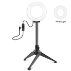 PULUZ 4.7 inch 12cm Ring Light + Desktop Tripod Selfie Stick Mount USB White Light LED Ring Selfie Beauty Vlogging Photography Video Lights Kits Default Title