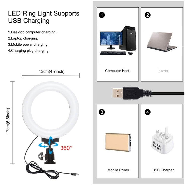 4 in 1 Vlogging Live Broadcast Smartphone Video Rig + 4.7 inch 12cm RGBW Ring LED Selfie Light + Microphone + Pocket Tripod Mount Kits with Cold Shoe Tripod Head, 4-in-1, 4-in-1 RGBW Ring LED – Durable Build, Easy to Use