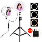 PULUZ 7.9 inch 20cm Mirror Light+ 1.1m Tripod Mount USB 3 Modes Dimmable Dual Color Temperature LED Curved Light Ring Vlogging Selfie Photography Video Lights with Mirror & Phone Clamp, 7.9 inch Mirror Light + 1.1m Mount 7.9 inch Mirror Light + 1.1m Mount