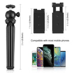 PULUZ 4 in 1 Vlogging Live Mini Octopus Bracket Kit + Studio Light + Microphone + Phone Clamp Kits, 4 in 1 Tripod