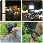PULUZ 4 in 1 Vlogging Live Mini Octopus Bracket Kit + Studio Light + Microphone + Phone Clamp Kits, 4 in 1 Tripod