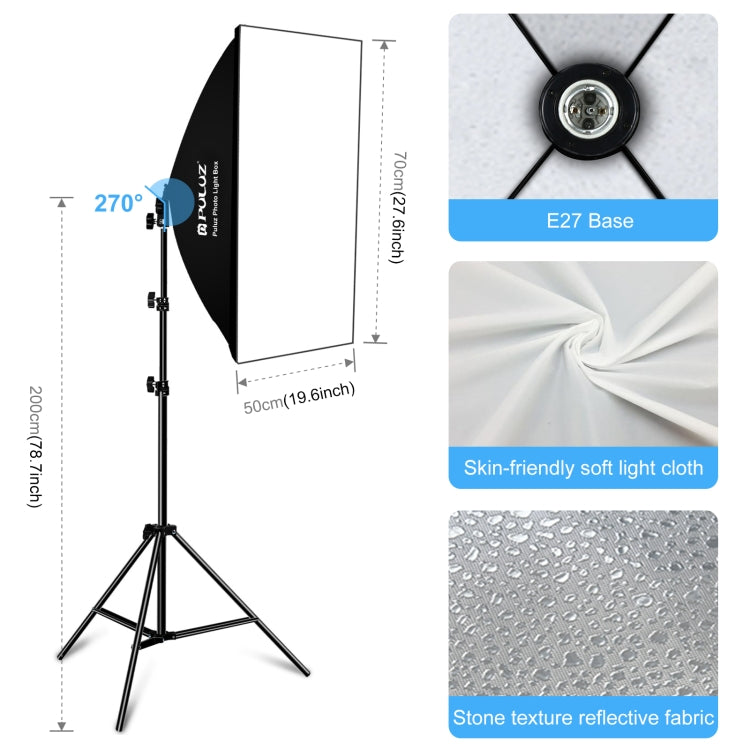 PULUZ LED Light Studio Softbox Photography Kit with 220V Bulb & Background & Reflective & Tripod Mount & Sandbags, Photography Light Kit, EU Plug, Photography Light Kit, US Plug