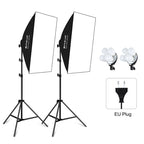 Softbox Lighting Kit 2 PCS 50x70cm Professional Photo Studio Photography Light Equipment with 8 x E27 20W E27 Socket Bulb Photography Lighting Kit for Filming Portrait Shooting / Fashion Advertising Photography, 2 PCS 4 x Bulb Kit EU Plug... –... 2 PCS 4 x Bulb Kit EU Plug EU Plug