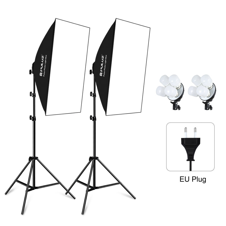 Softbox Lighting Kit 2 PCS 50x70cm Professional Photo Studio Photography Light Equipment with 8 x E27 20W E27 Socket Bulb Photography Lighting Kit for Filming Portrait Shooting / Fashion Advertising Photography, 2 PCS 4 x Bulb Kit EU Plug... –... 2 PCS 4 x Bulb Kit EU Plug EU Plug