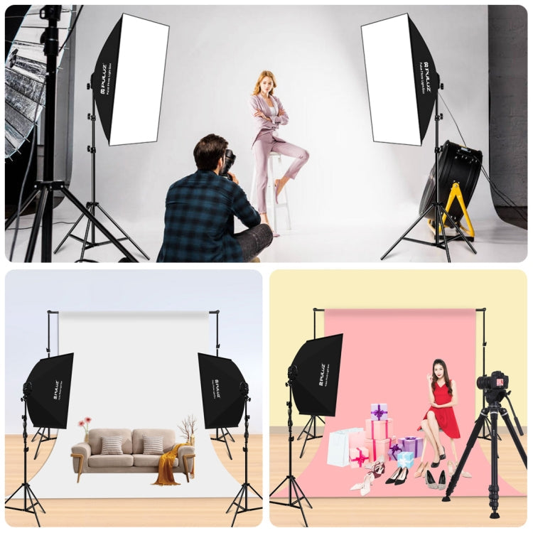 Softbox Lighting Kit 2 PCS 50x70cm Professional Photo Studio Photography Light Equipment with 8 x E27 20W E27 Socket Bulb Photography Lighting Kit for Filming Portrait Shooting / Fashion Advertising Photography, 2 PCS 4 x Bulb Kit EU Plug... –...