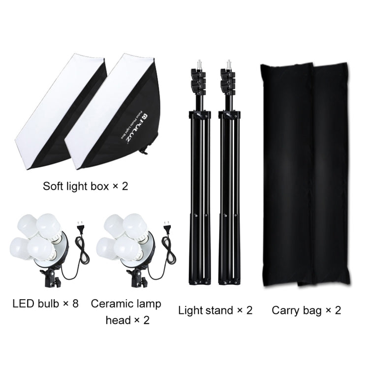 Softbox Lighting Kit 2 PCS 50x70cm Professional Photo Studio Photography Light Equipment with 8 x E27 20W E27 Socket Bulb Photography Lighting Kit for Filming Portrait Shooting / Fashion Advertising Photography, 2 PCS 4 x Bulb Kit EU Plug... –...