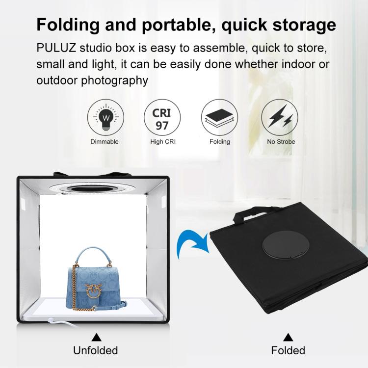 30cm Folding Ring Light Photo Lighting Studio Shooting Tent Box with Shadowless Light Panel, 30cm Box + Shadowless Light – Ultra-thin