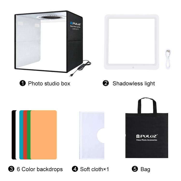 30cm Folding Ring Light Photo Lighting Studio Shooting Tent Box with Shadowless Light Panel, 30cm Box + Shadowless Light – Ultra-thin