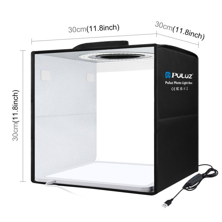30cm Folding Ring Light Photo Lighting Studio Shooting Tent Box with Shadowless Light Panel, 30cm Box + Shadowless Light – Ultra-thin
