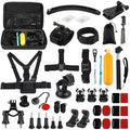 PULUZ 50 in 1 Accessories Total Ultimate Combo Kits with EVA Case (Chest Strap + Suction Cup Mount + 3-Way Pivot Arms + J-Hook Buckle + Wrist Strap + Helmet Strap + Extendable Monopod + Surface Mounts + Tripod Adapters + Storage Bag + Handlebar Mount) ... 50 in 1 with Black EVA Case