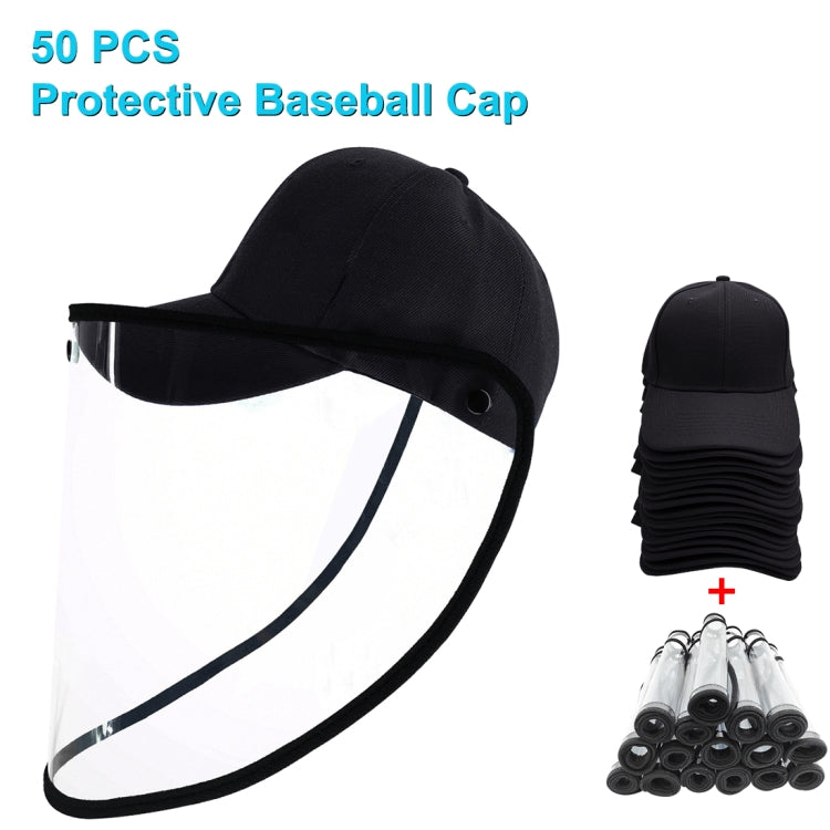 50 PCS Anti-Saliva Splash Anti-Spitting Anti-Fog Anti-Oil Protective Baseball Cap Mask Removable Face Shield, Baseball Cap Mask 50 Pack, 50 PCS Baseball Cap Mask/Red Baseball Cap Mask 50 Pack Black
