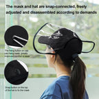 50 PCS Anti-Saliva Splash Anti-Spitting Anti-Fog Anti-Oil Protective Baseball Cap Mask Removable Face Shield, Baseball Cap Mask 50 Pack, 50 PCS Baseball Cap Mask/Red