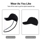 50 PCS Anti-Saliva Splash Anti-Spitting Anti-Fog Anti-Oil Protective Baseball Cap Mask Removable Face Shield, Baseball Cap Mask 50 Pack, 50 PCS Baseball Cap Mask/Red