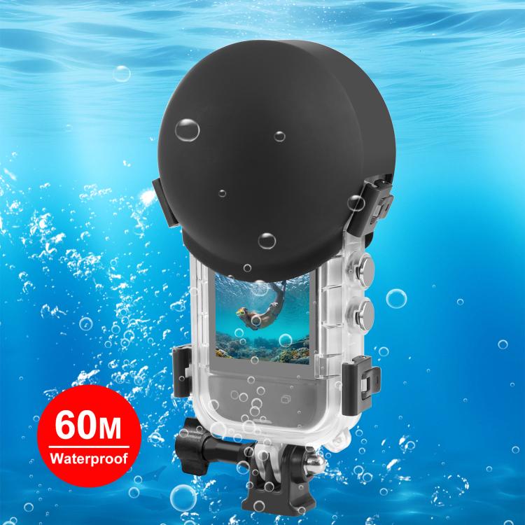 For Insta360 X5 PULUZ 60m Waterproof Sealed Diving Case with Silicone Lens Cover, Diving Case with Silicone Lens Cover Diving Case with Silicone Lens Cover
