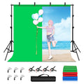 PULUZ 2x2m Photo Studio Background Support Stand Backdrop Crossbar Bracket Kit with Red / Blue / Green Backdrops, 2 x 2m(double stands) 2 x 2m(double stands) PKT5204