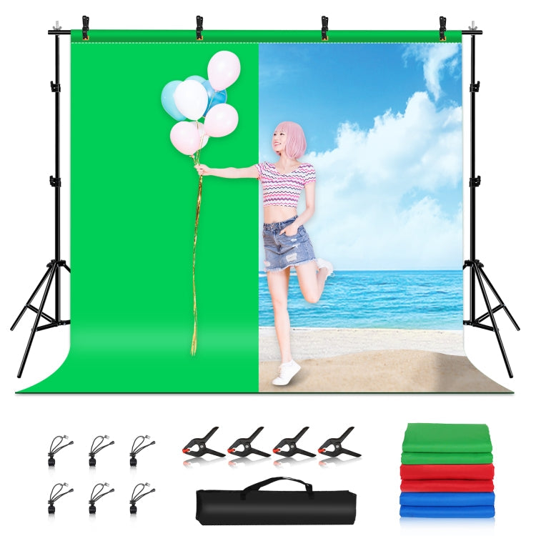 PULUZ 2.9x2m Photo Studio Background Support Stand Backdrop Crossbar Bracket Kit with Red / Blue / Green Backdrops, 2.9 x2 m (double stands) 2.9 x2 m (double stands)