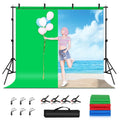 PULUZ 2.9x2m Photo Studio Background Support Stand Backdrop Crossbar Bracket Kit with Red / Blue / Green Backdrops, 2.9 x2 m (double stands) 2.9 x2 m (double stands)