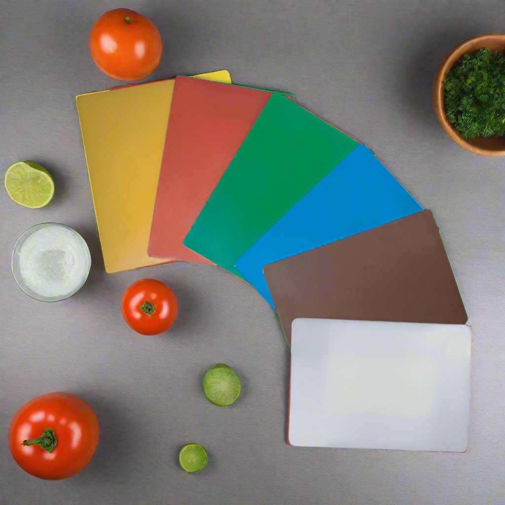 High Density 6-Piece Chopping Board Set With Rack 450x300x12mm