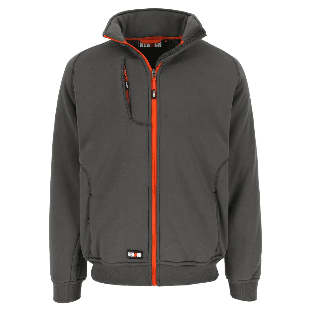 Herock Othello Fur Lined Zip Work Sweatshirt Grey