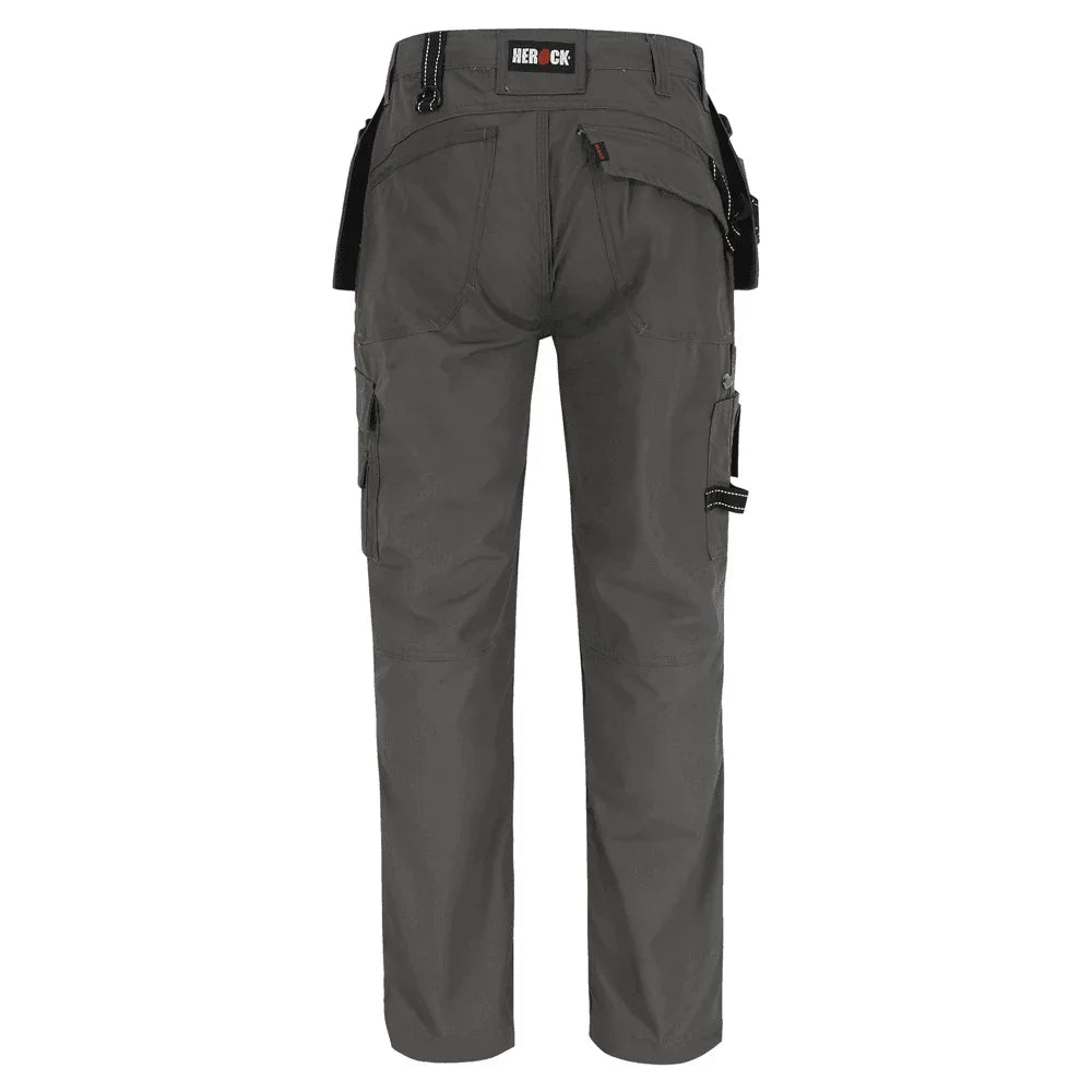 Herock Dagan Short Leg Water-Repellent Holster Pocket Kneepad Trousers Grey 40" Waist, 28" Leg
