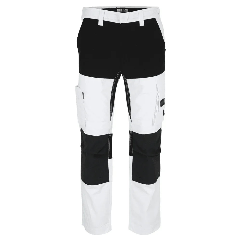 Herock Hector Kneepad Combat Stretch Work Trousers White Black