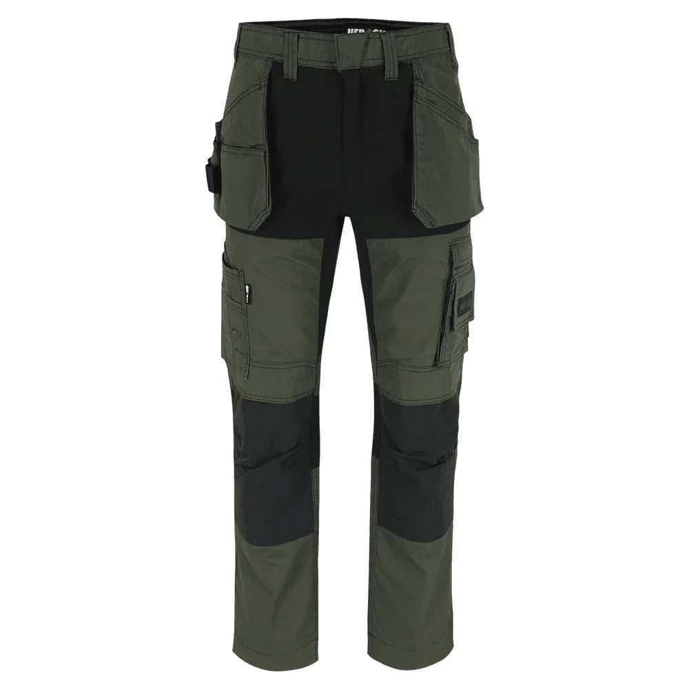 Herock Spector Multi Pocket Holster Pocket Kneepad Stretch Trousers DARK KHAKI BLACK