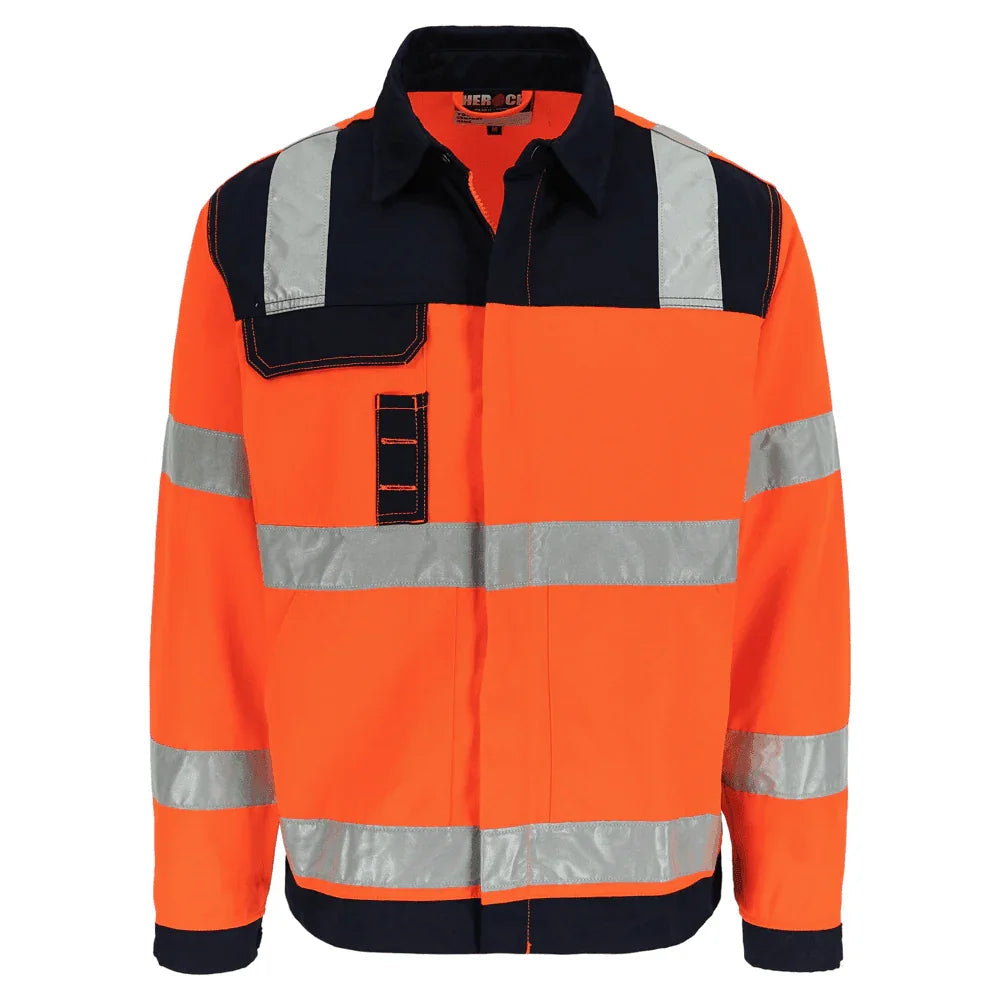 Herock Hydros Hi-Vis Work Jacket Orange Navy