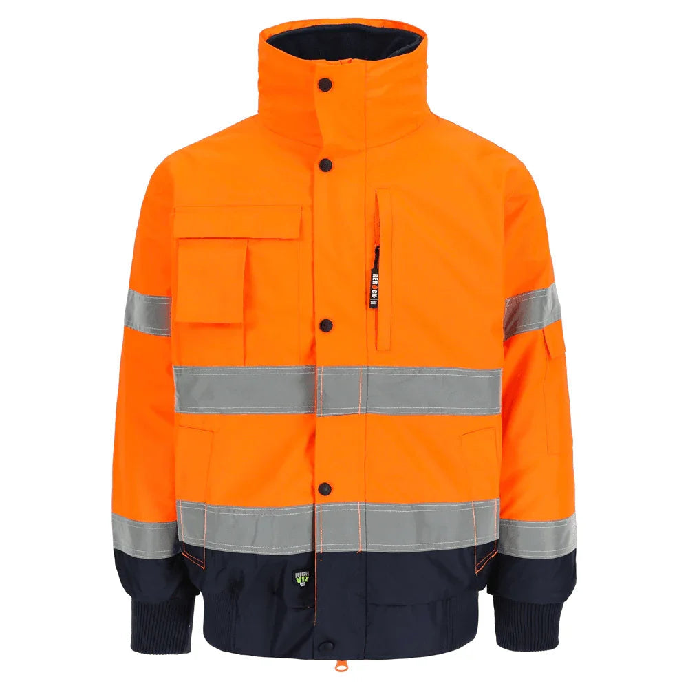Herock Tarvos Waterproof Hi-Vis Jacket Bodywarmer Orange Navy Blue