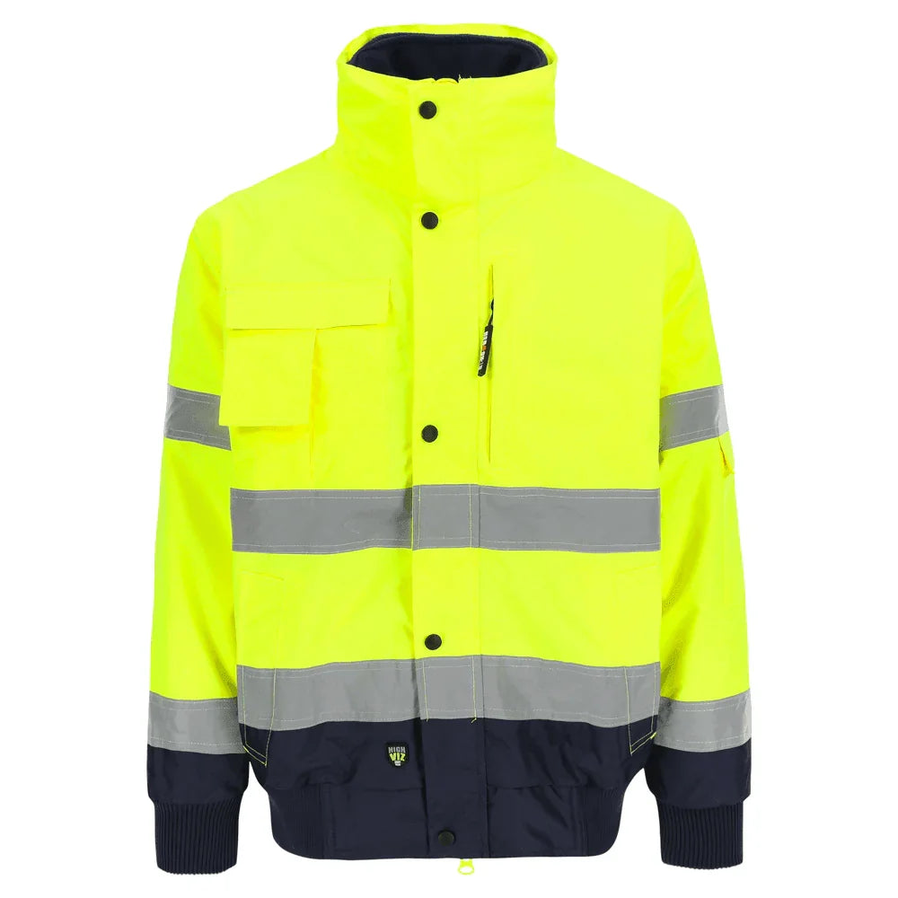 Herock Tarvos Waterproof Hi-Vis Jacket Bodywarmer Yellow Navy Blue