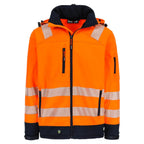 Herock Gregor Water-Repellent Hi-Vis Softshell Jacket Orange Navy Blue