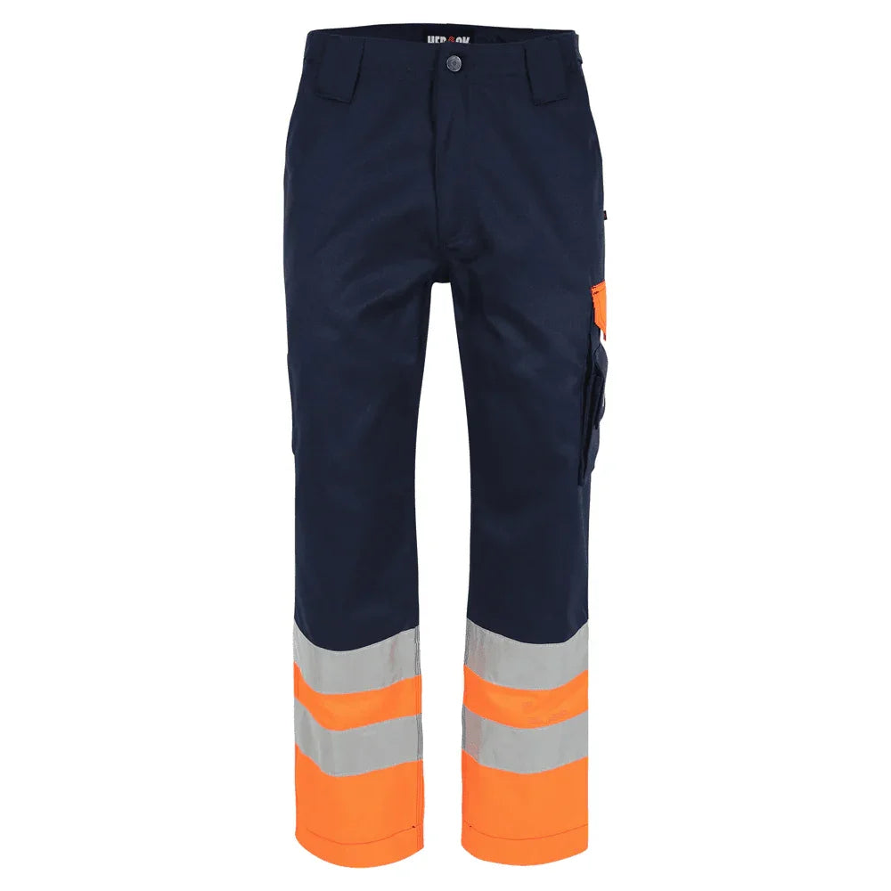 Herock Olympus Hi-Vis Water-Repellent Trousers Navy Orange