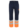 Herock Olympus Hi-Vis Water-Repellent Trousers Navy Orange