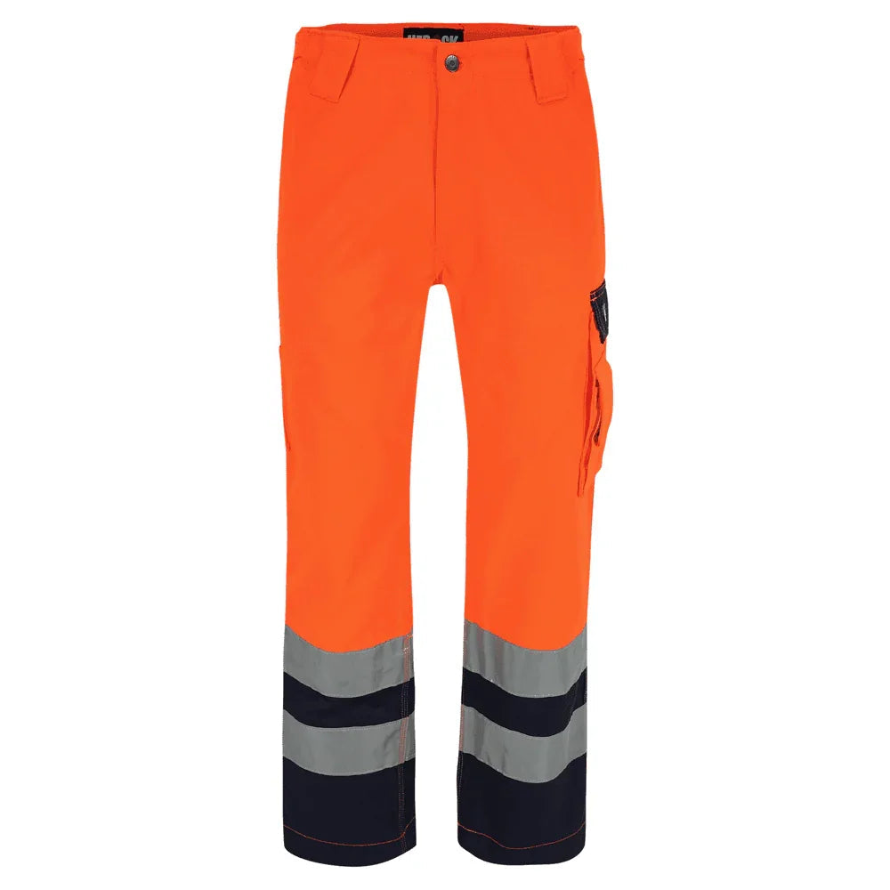 Herock Olympus Hi-Vis Water-Repellent Trousers Orange Navy